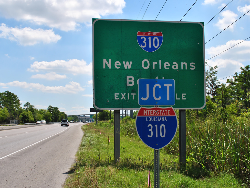 Louisiana Interstate 310 sign.
