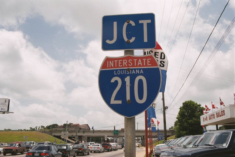 Louisiana Interstate 210 sign.