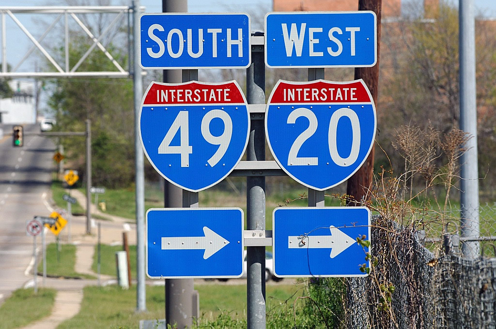Louisiana - Interstate 20 and Interstate 49 sign.