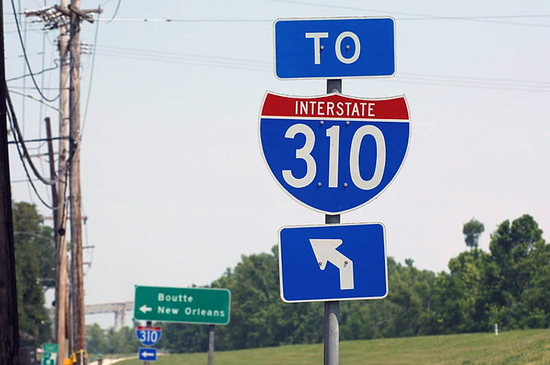 Louisiana Interstate 310 sign.