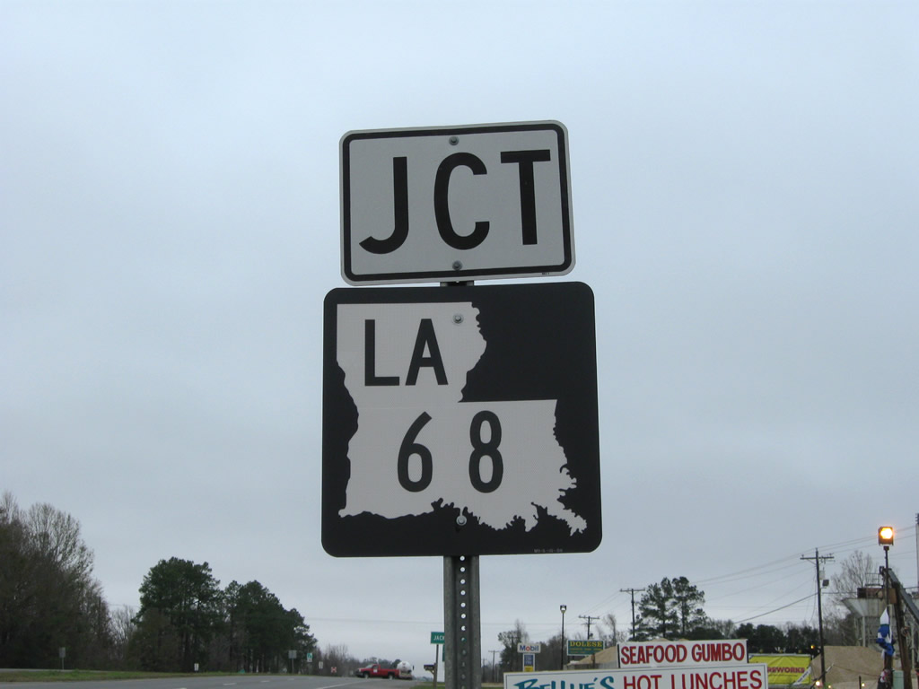 Louisiana State Highway 68 sign.