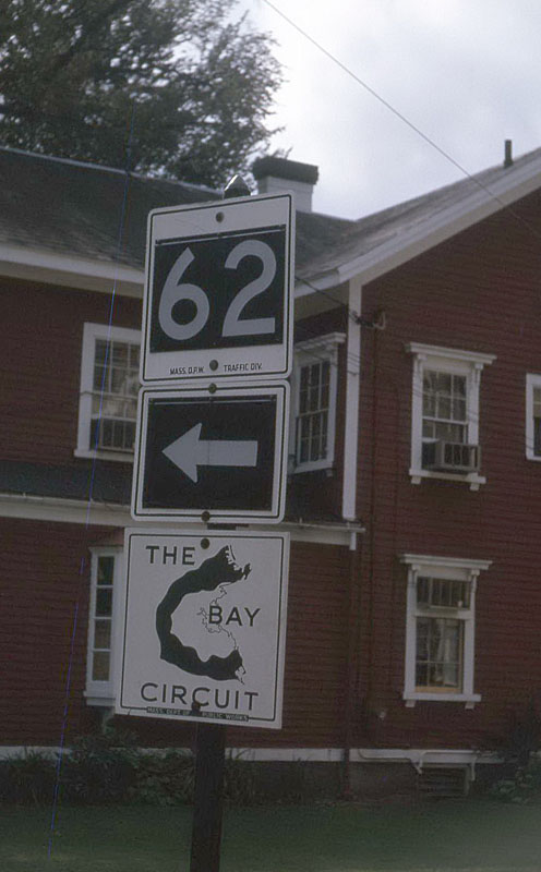 Massachusetts - Bay Circuit and State Highway 62 sign.