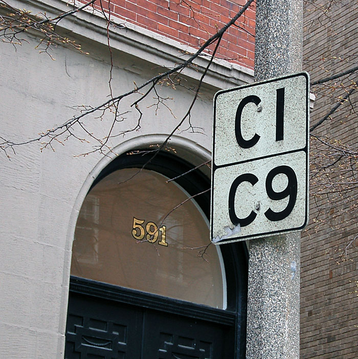 Massachusetts Boston city route C1 sign.