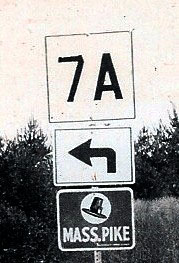 Massachusetts - Massachusetts Turnpike and state highway 7A sign.