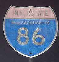 Massachusetts Interstate 86 sign.