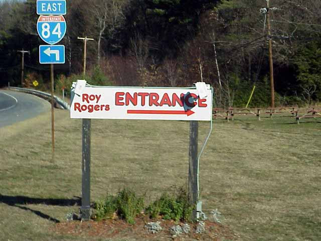 Massachusetts Interstate 84 sign.