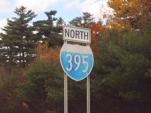 Massachusetts Interstate 395 sign.