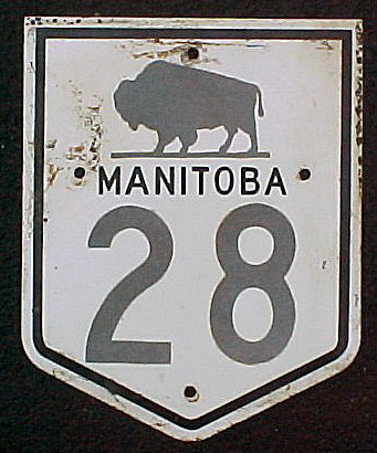Manitoba Provincial Highway 28 sign.