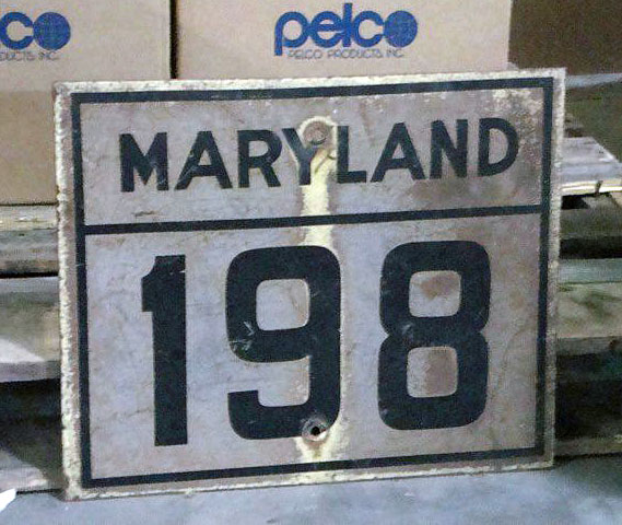 Maryland State Highway 198 sign.