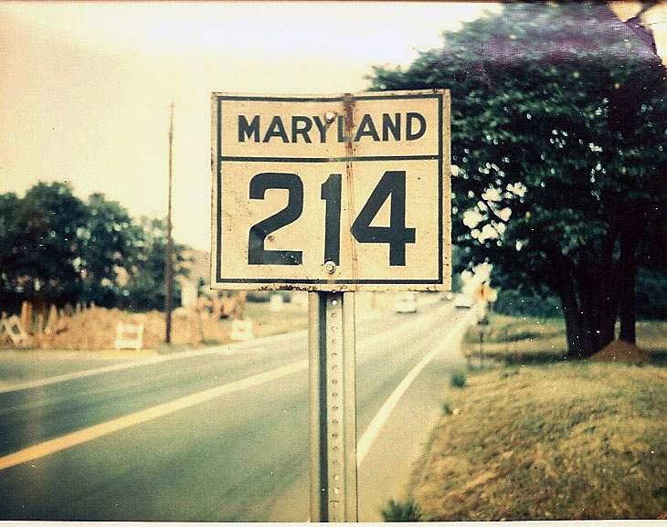 Maryland State Highway 214 sign.
