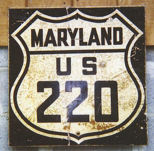 Maryland U.S. Highway 220 sign.