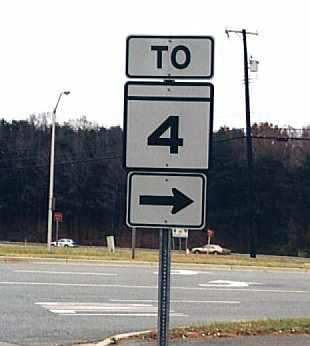 Maryland State Highway 4 sign.