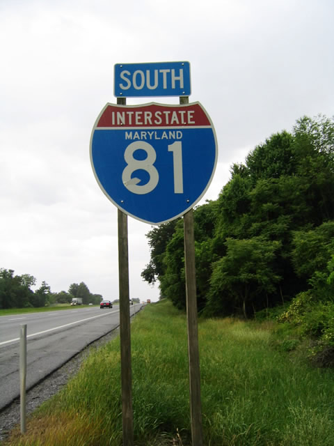 Maryland Interstate 81 sign.