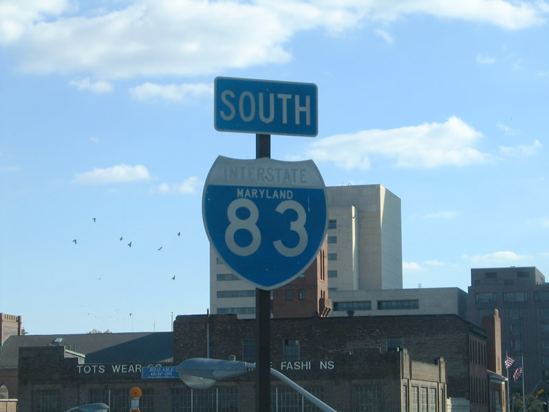 Maryland Interstate 83 sign.