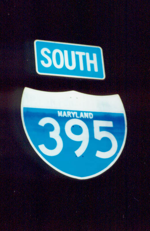 Maryland Interstate 395 sign.