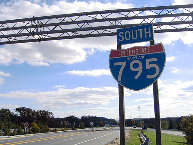 Maryland Interstate 795 sign.