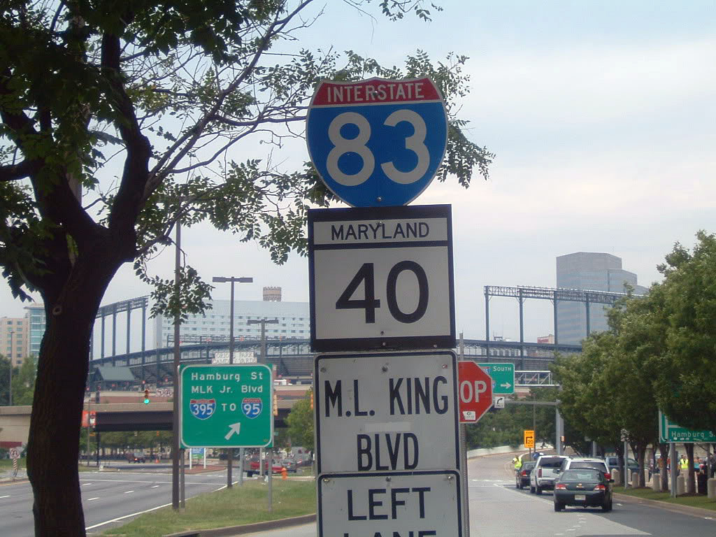 Maryland - State Highway 40 and Interstate 83 sign.