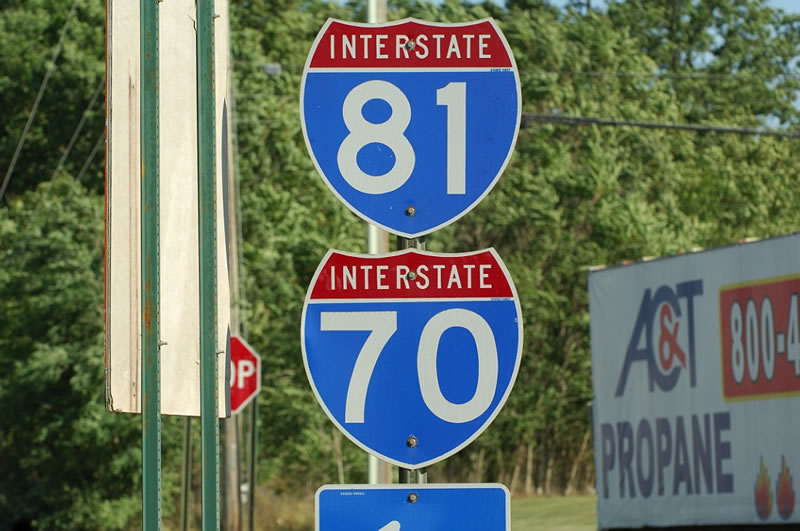 Maryland Interstate 81 sign.