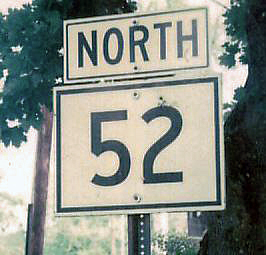 Maine State Highway 52 sign.