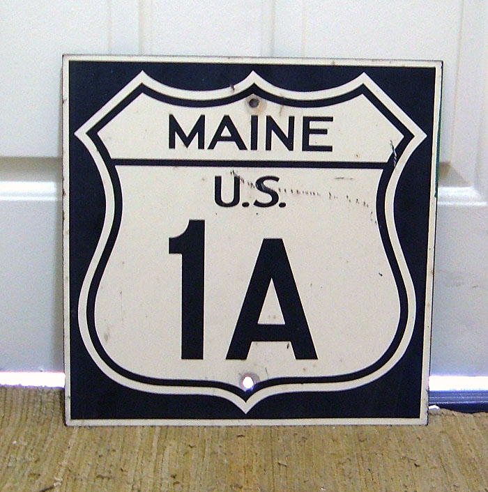 Maine U. S. highway 1A sign.