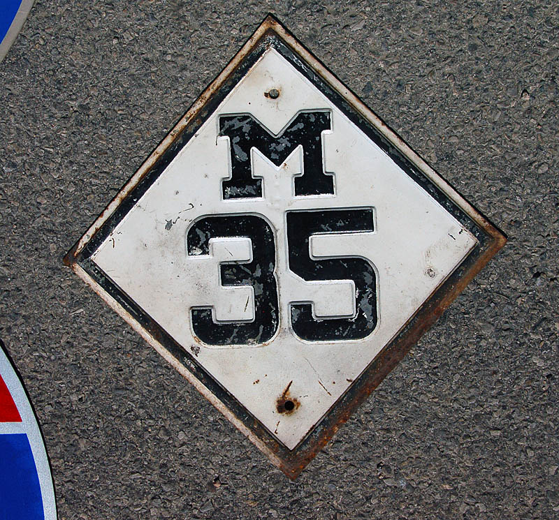 Michigan State Highway 35 sign.