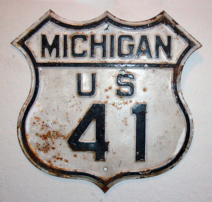 Michigan U.S. Highway 41 sign.