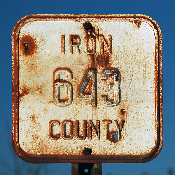 Michigan Iron County route 643 sign.