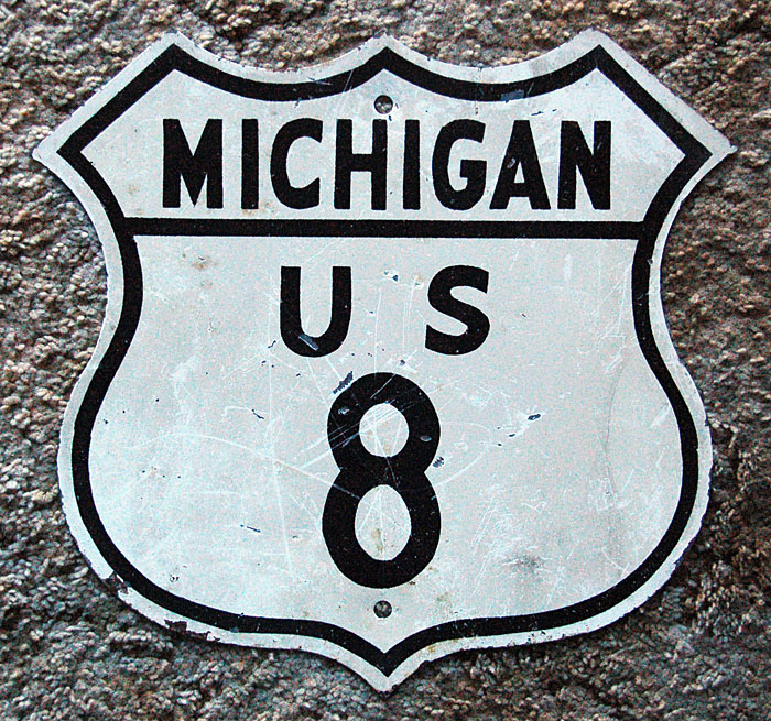 Michigan U.S. Highway 8 sign.