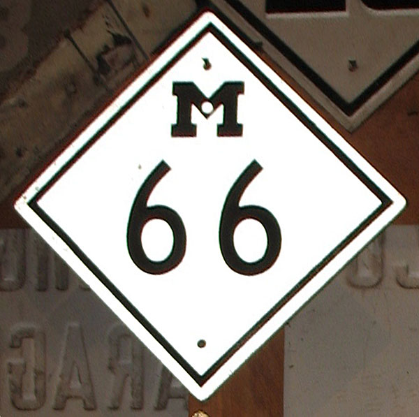 Michigan State Highway 66 sign.