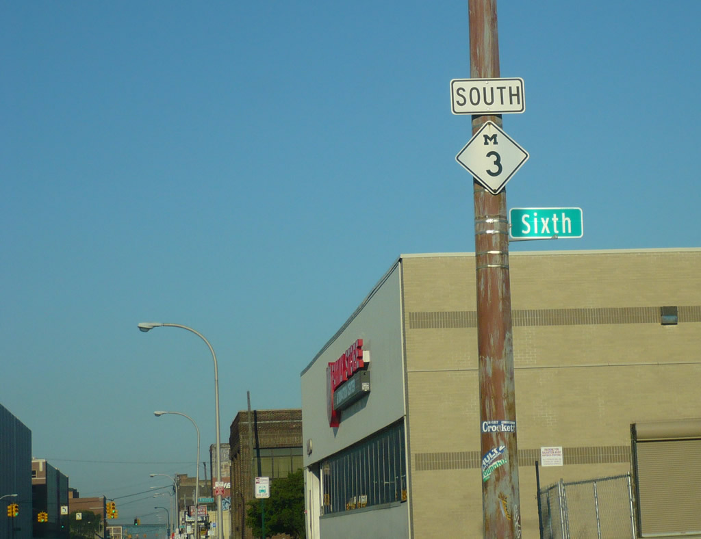 Michigan State Highway 3 sign.