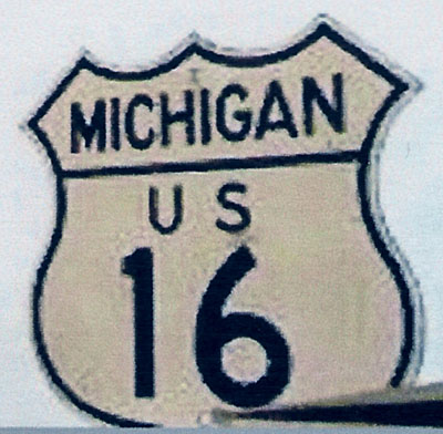 Michigan U.S. Highway 16 sign.