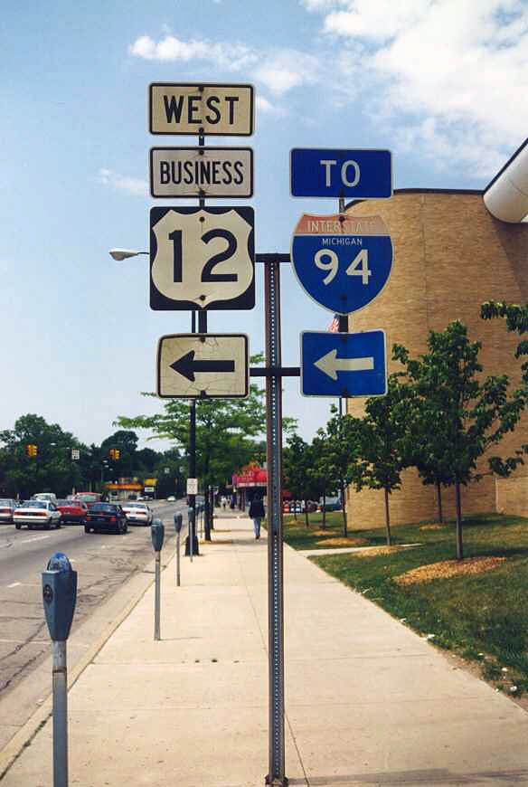 Michigan - Interstate 94 and U.S. Highway 12 sign.