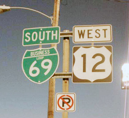 Michigan - U.S. Highway 12 and business loop 69 sign.