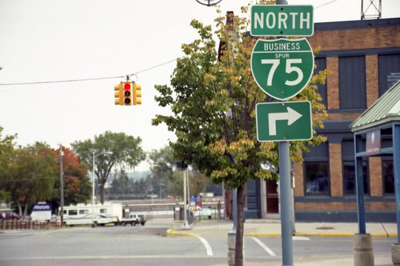 Michigan business spur 75 sign.