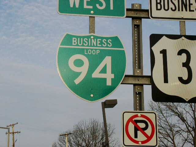 Michigan business loop 94 sign.