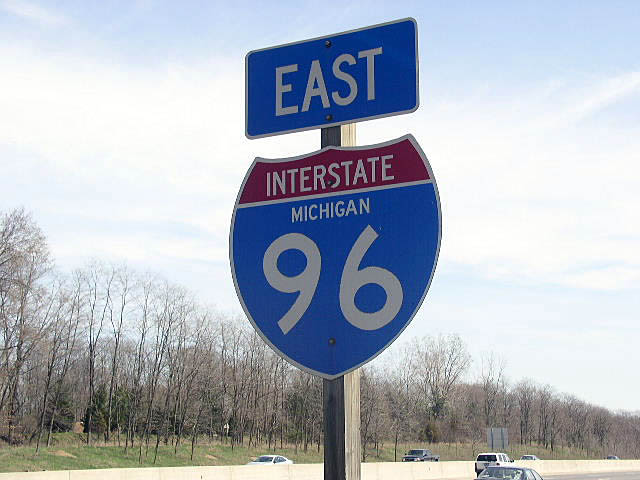 Michigan Interstate 96 sign.