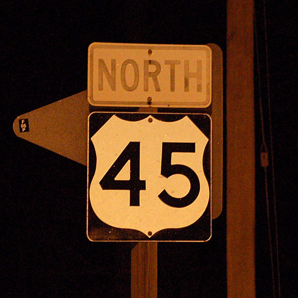 Michigan U.S. Highway 45 sign.