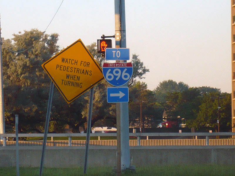 Michigan Interstate 696 sign.