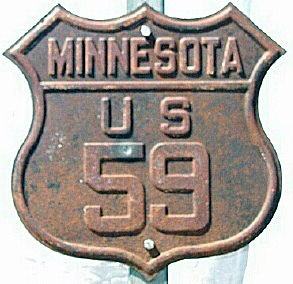Minnesota U.S. Highway 59 sign.