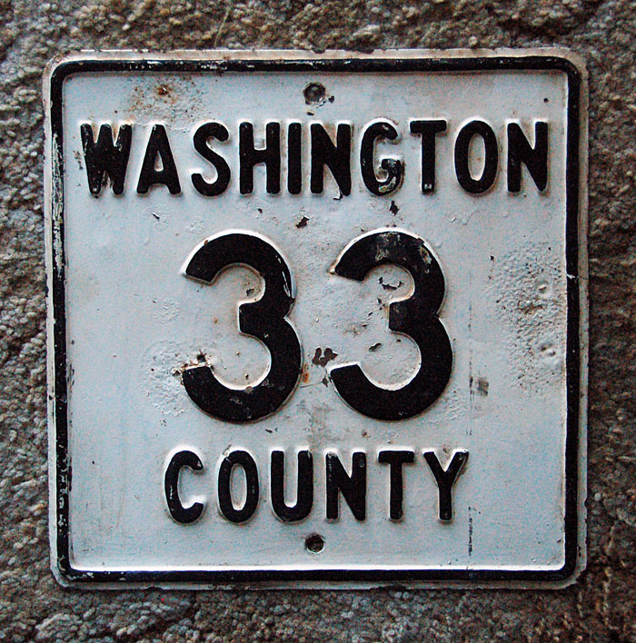 Minnesota Washington County route 33 sign.