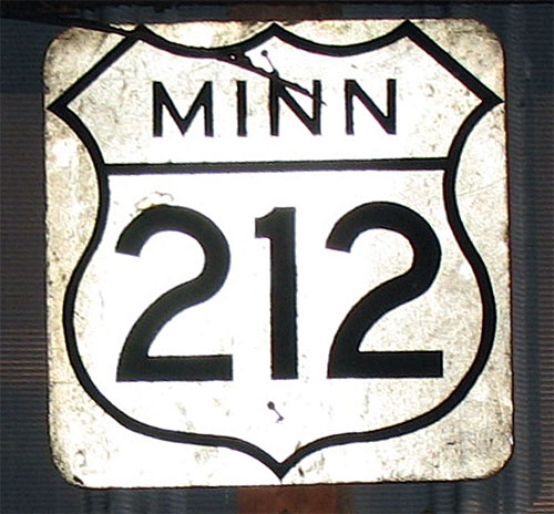 Minnesota U.S. Highway 212 sign.