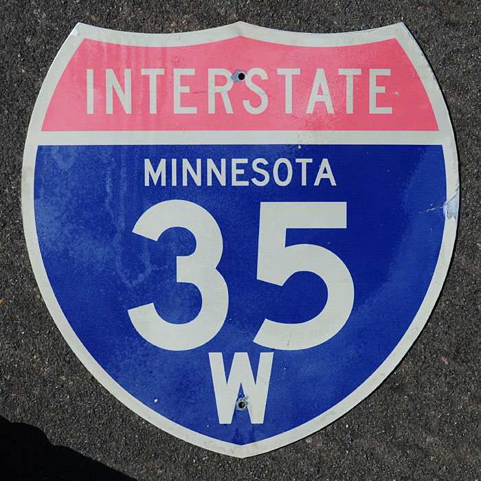 Minnesota Interstate 35W sign.