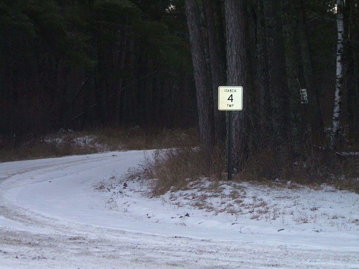 Minnesota Itasca Township route 4 sign.