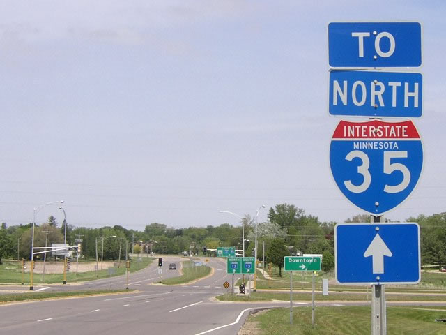 Minnesota Interstate 35 sign.