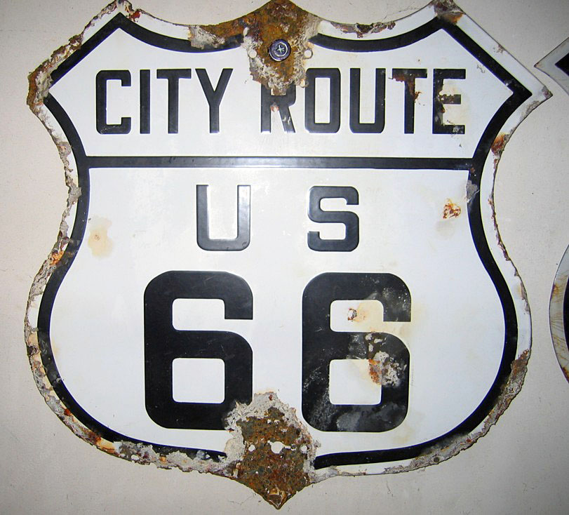 Missouri - city route U. S. highway 66, State Highway 30, and U.S. Highway 40 sign.