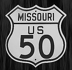 Missouri U.S. Highway 50 sign.