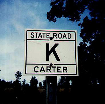 Missouri state secondary highway K sign.