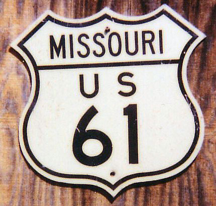 Missouri U.S. Highway 61 sign.
