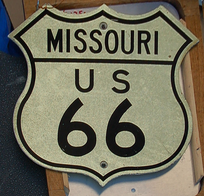 Missouri U.S. Highway 66 sign.