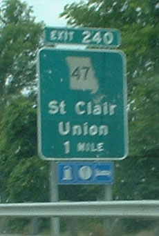 Missouri State Highway 47 sign.